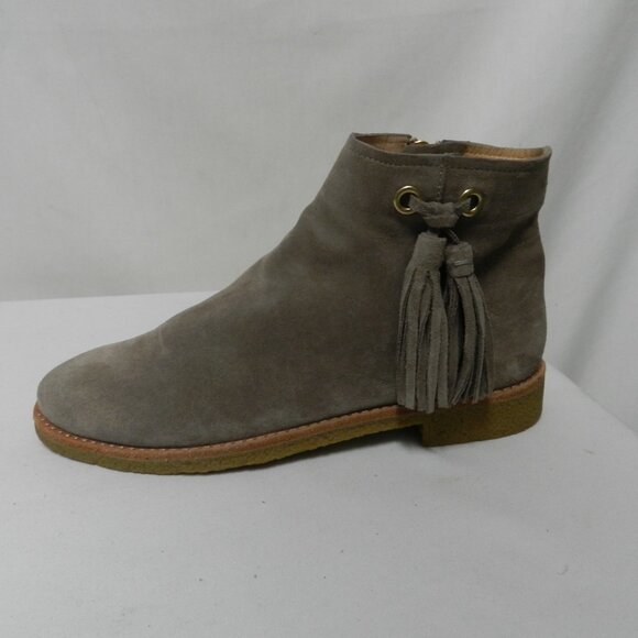Kate Spade Bellamy Suede ankle boots booties w/tassel zip up Taupe NEW Size Sz 7 - Picture 2 of 14